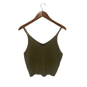 Code Mode Gray Fuzzy Cropped Sweater Tank Top S
